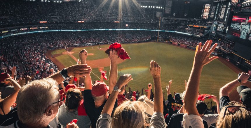 sports fans inside an arena