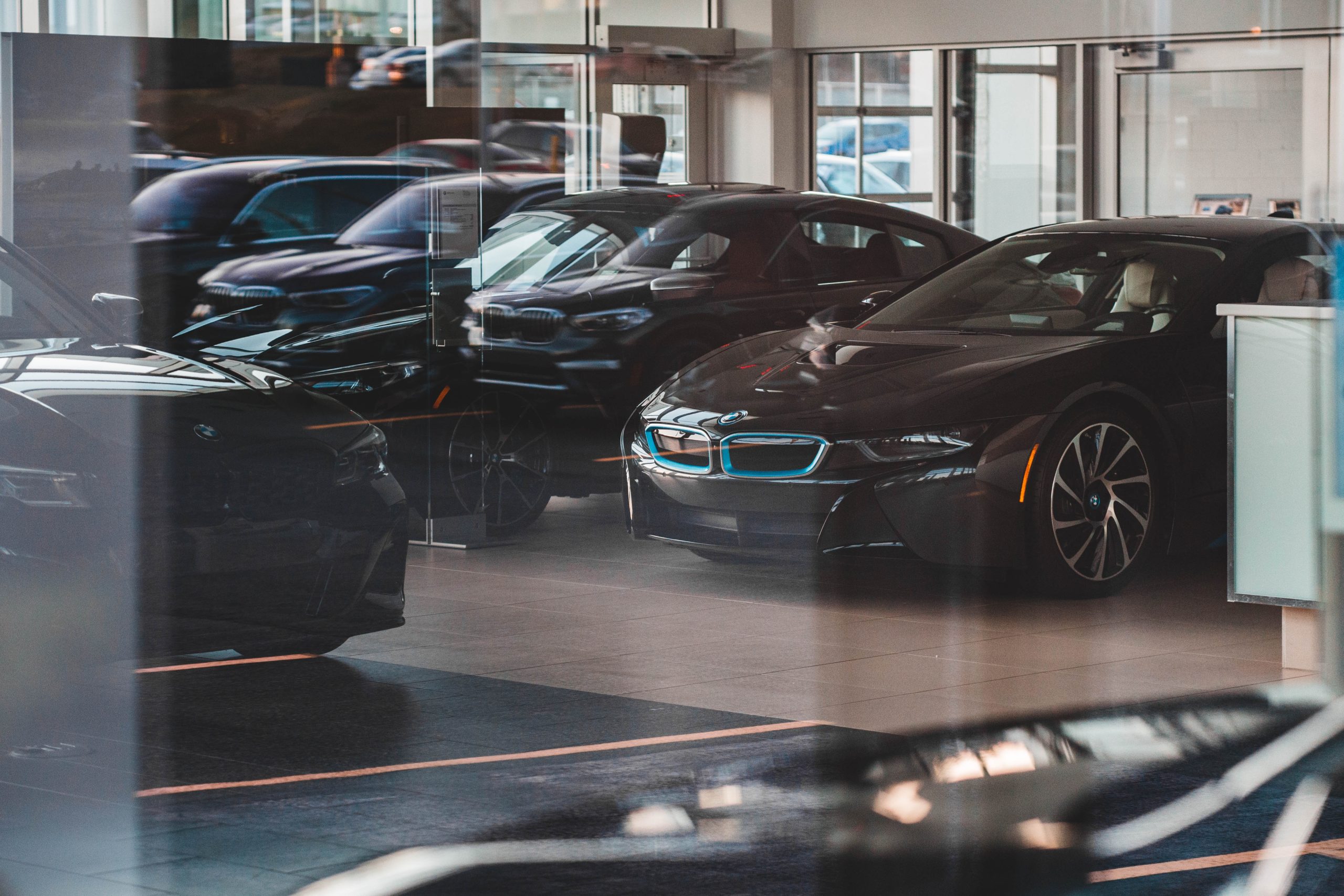 cars inside dealership