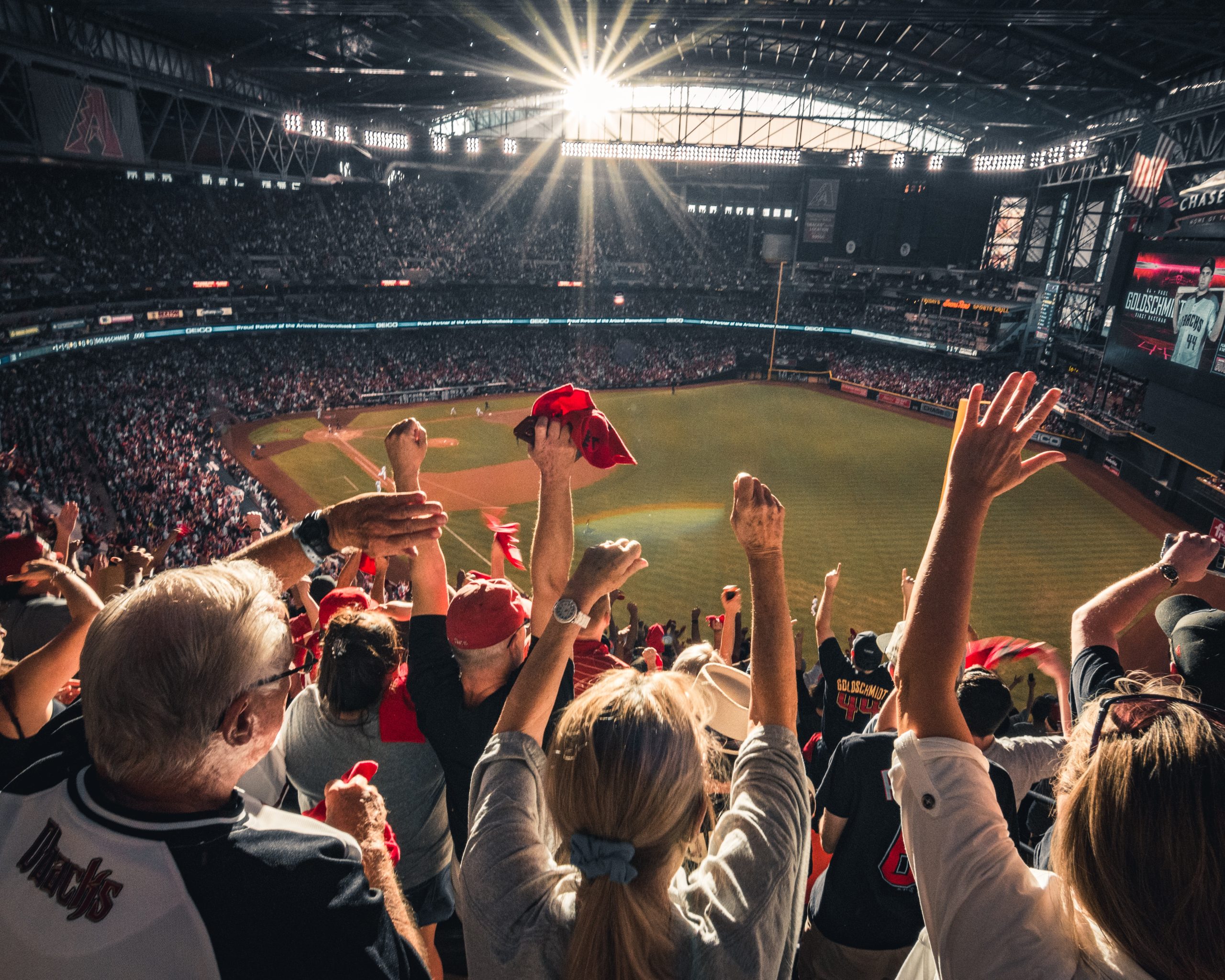 sports fans inside an arena